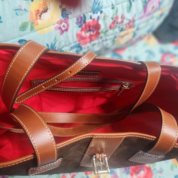 Dooney & Bourke Dark Brown Archives 1997 Suede LargeTote - Picture 5 of 5
